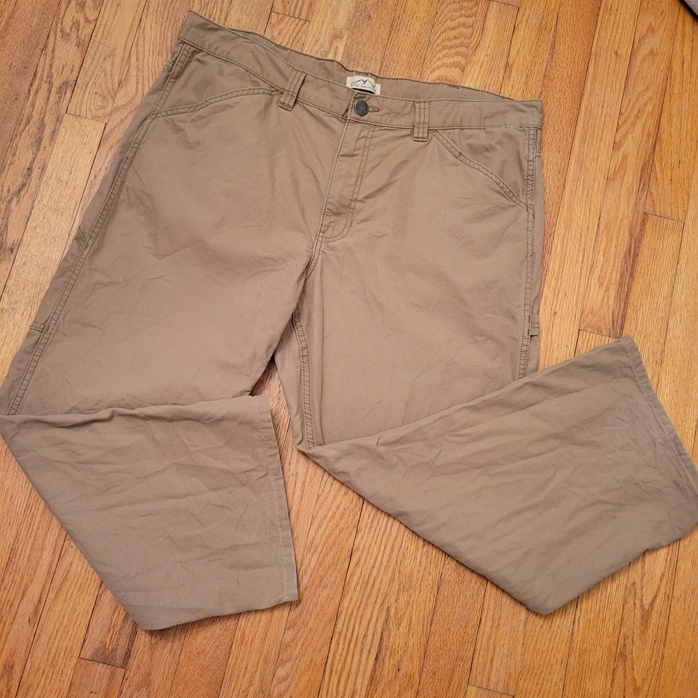 Blue Mountain 40x30 Carpenter Pants Tan Canvas‎ Utility Workwear Rugged